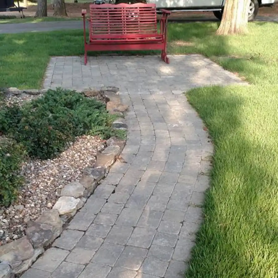 Patio With Paver Walkway